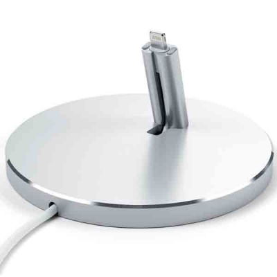 Сетевое зарядное устройство Подставка док-станция Satechi Aluminum Desktop Charging Stand для iPhone с Lightning разъемом. Кабель в комплект не входит. Материал алюминий.  ST-AIPDS |